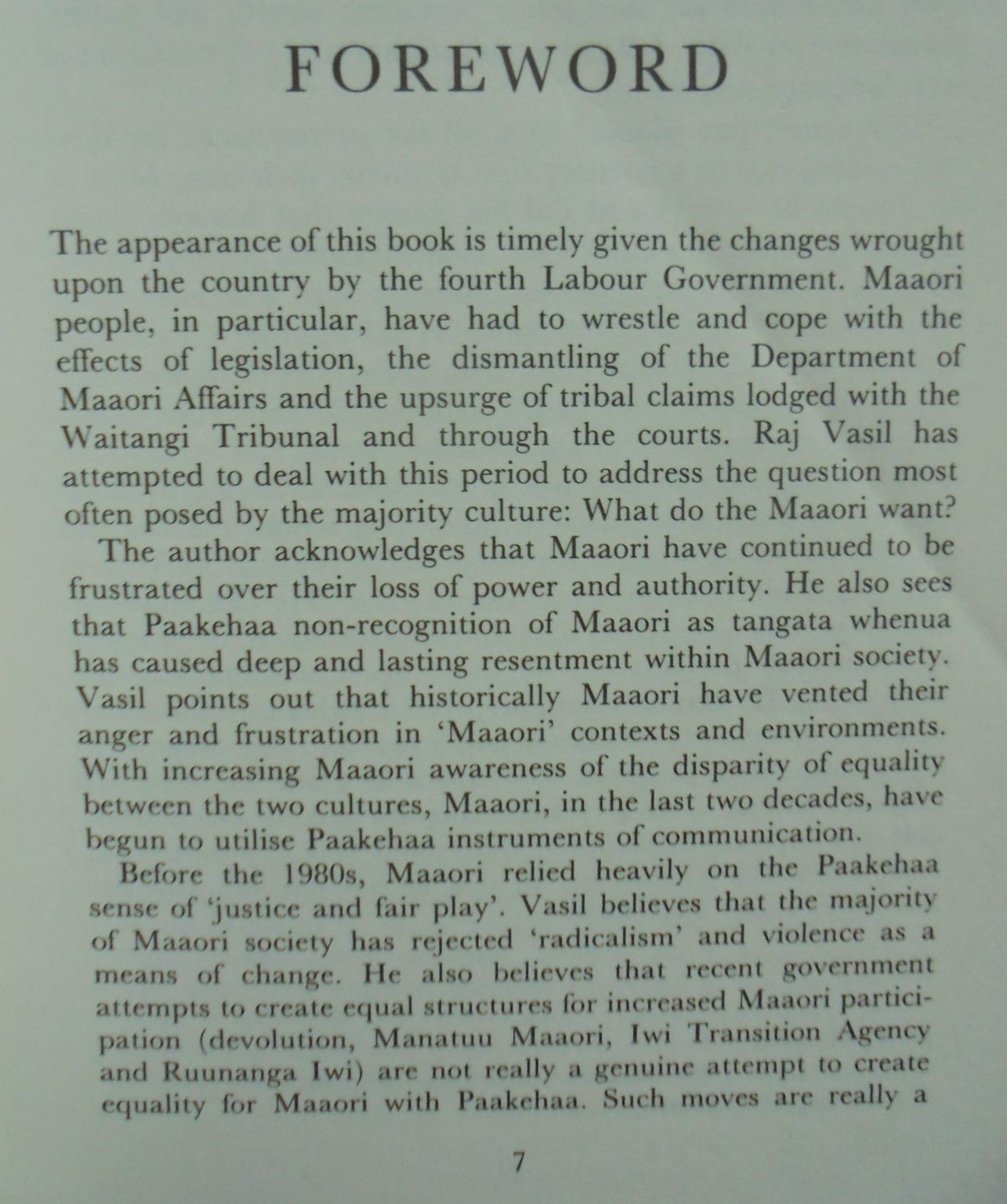 What do the Maori want?: New Maori political perspectives by Vasil, R. K