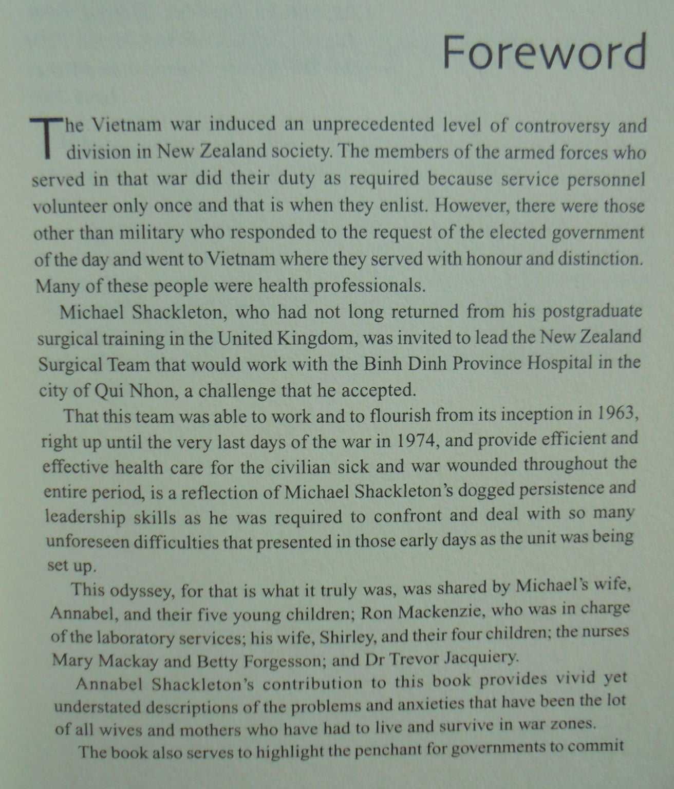 Operation Vietnam: A New Zealand Surgical First SIGNED By Michael Shackleton