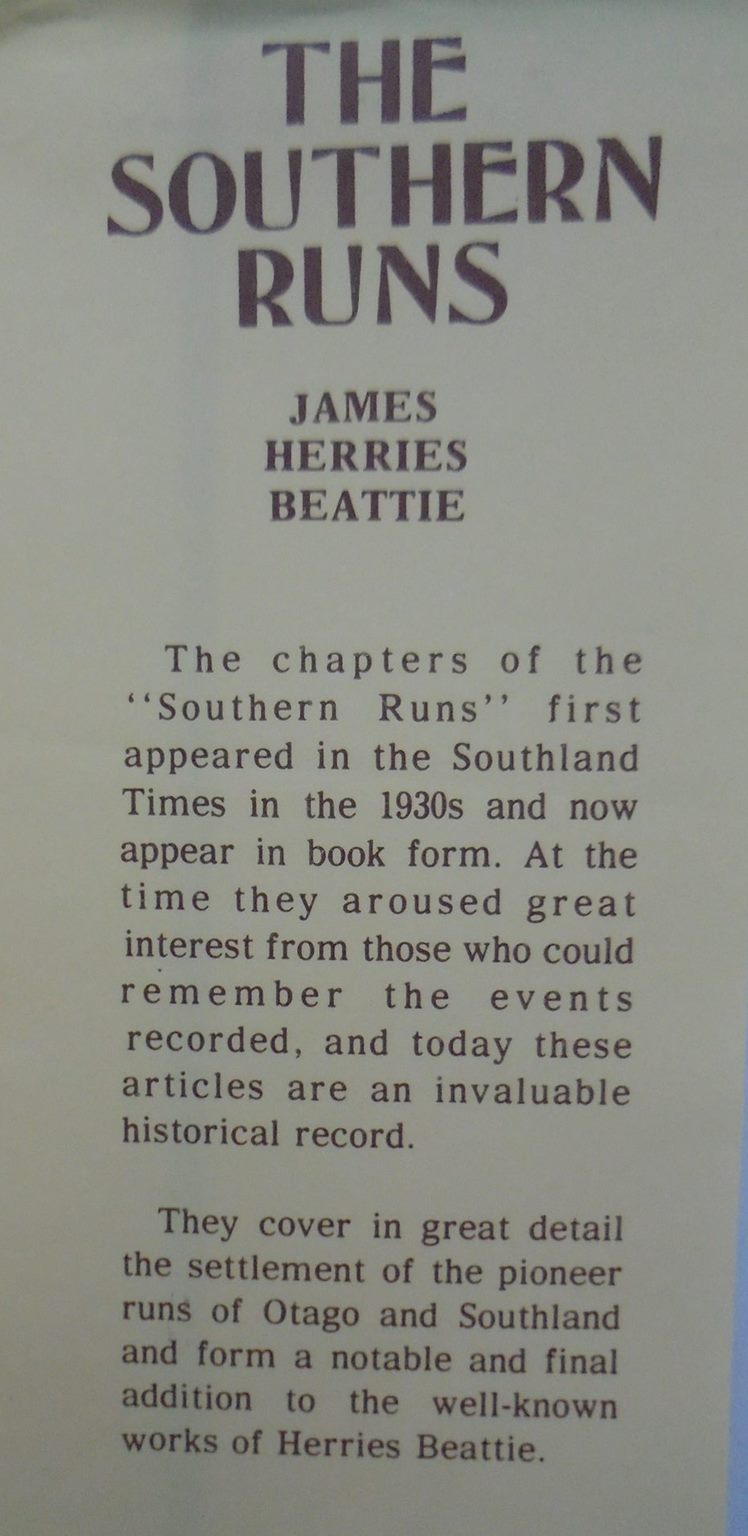 The Southern Runs by James Herries Beattie. 1979, VERY SCARCE.